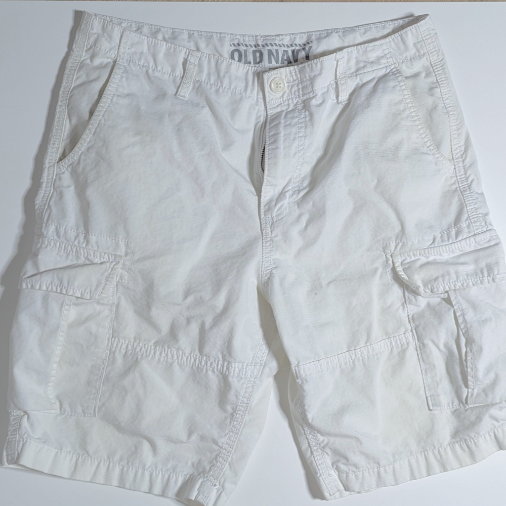 Old Navy White Cargo Shorts Relaxed Fit